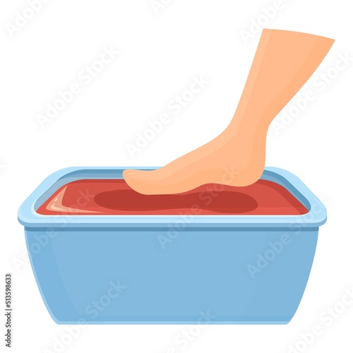 Foot wax therapy icon cartoon vector. Aroma footcare. Fire home