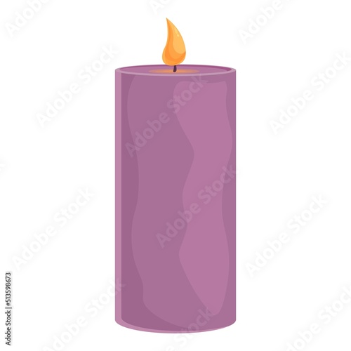 Burning candle icon cartoon vector. Aromatic footcare. Wax fire