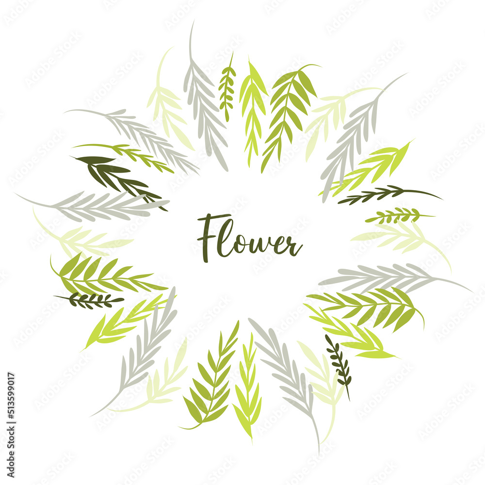 Naklejka premium Floral herbal round template. For social media posts, cards, invitations, banner design.