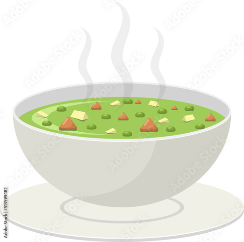 Hot vegetable soup clipart design illustration