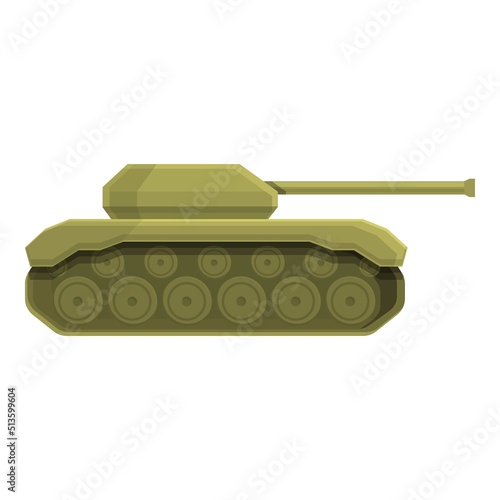 Military tank icon cartoon vector. War army. Gun vehicle