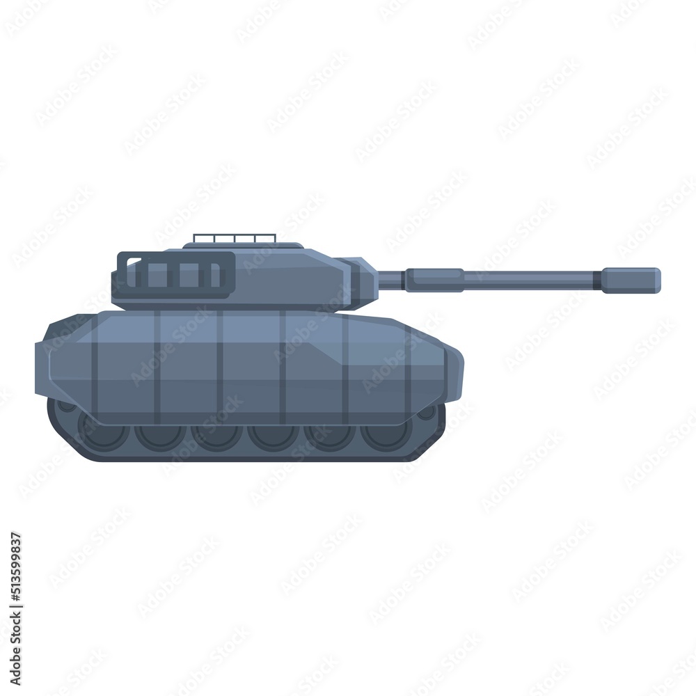 Fototapeta premium Armor battle tank icon cartoon vector. Military war. Vehicle gun