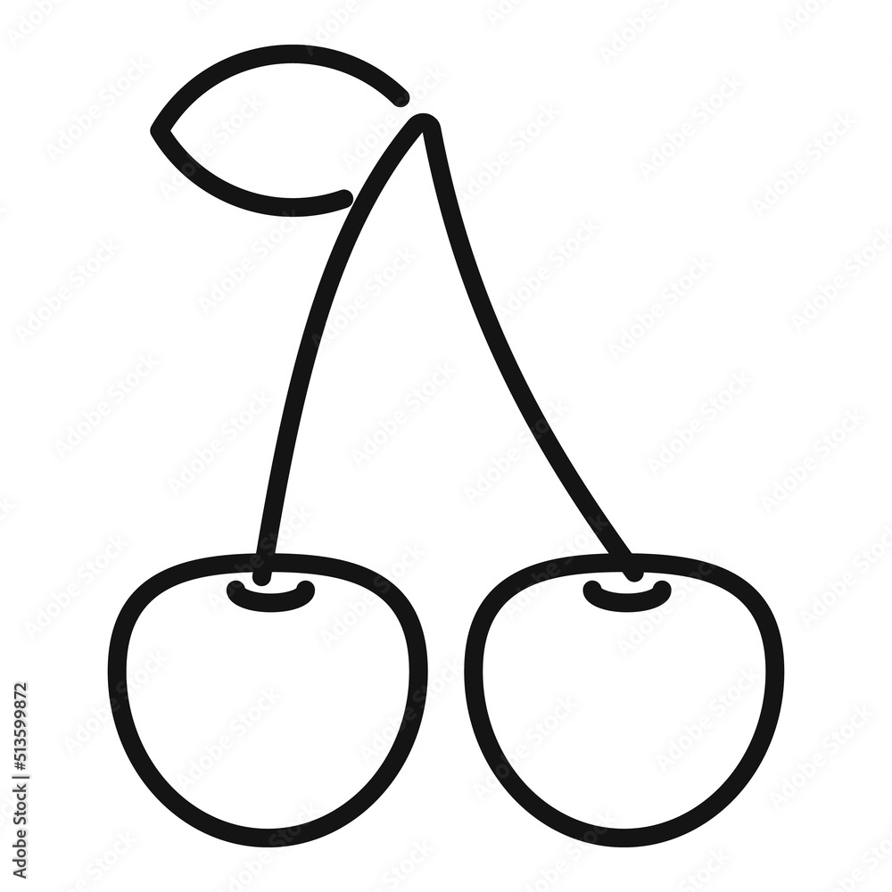 Eco cherry icon outline vector. Farmer person Eco cherry icon outline vector. Farmer person