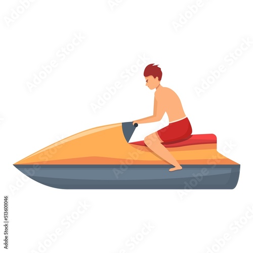 Lifeguard water jet icon cartoon vector. Sea swim. Swimming kit