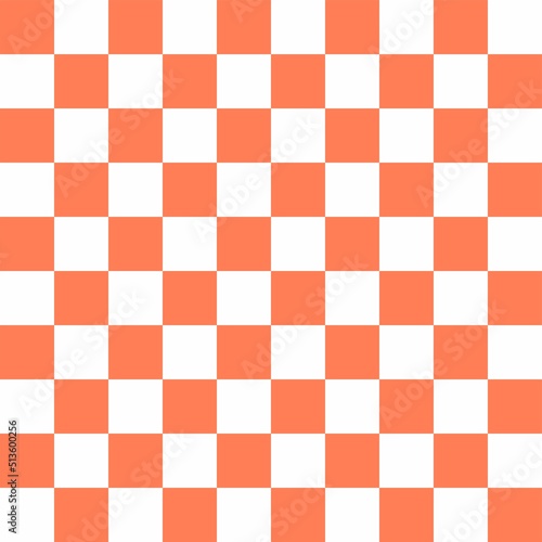 orange checkered seamless geometric pattern, square template,white backdrop,vector,illustration.