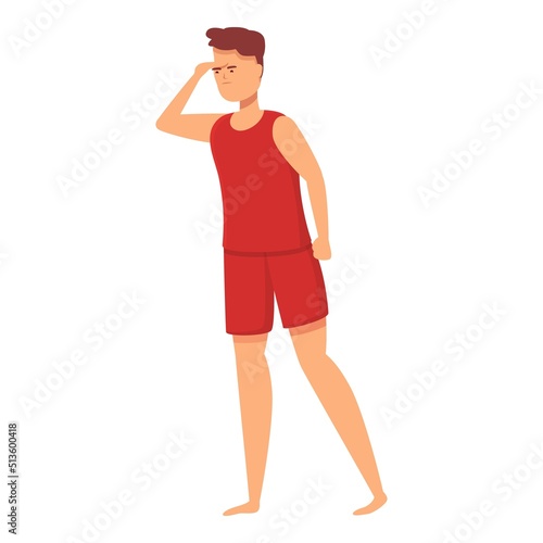 Security swimming icon cartoon vector. Guard life. Water sea
