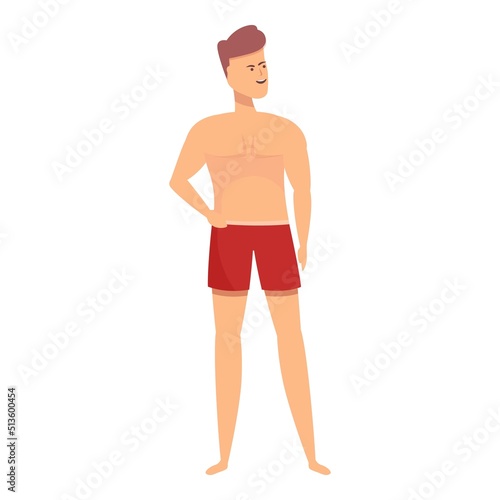 Beach lifeguard icon cartoon vector. Safety water. Sea swim