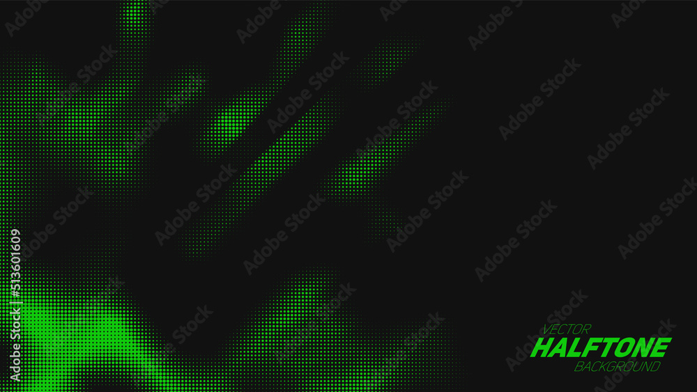 Abstract vector torn green halftone background. Scrathed dotted texture element.