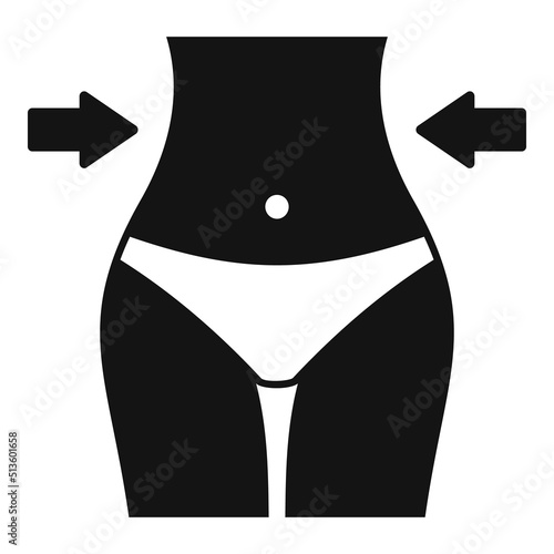 Slim woman body icon simple vector. Diet food