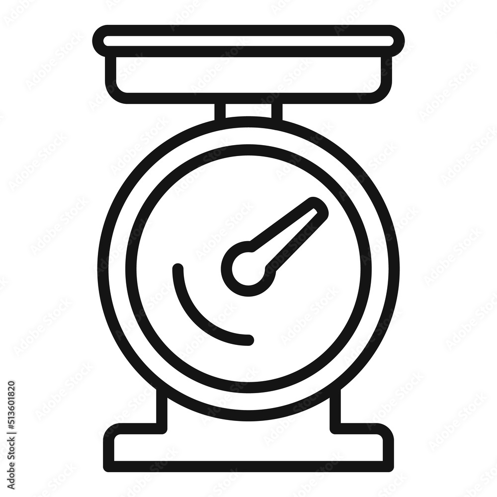 Food scales icon outline vector. Diet weight Food scales icon outline vector. Diet weight