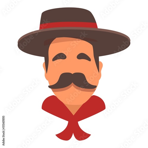 Argentinian man icon cartoon vector. Culture travel. Culture latin