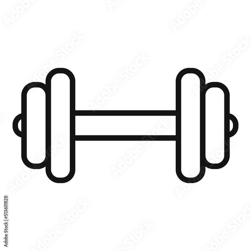 Dumbbell icon outline vector. Food diet