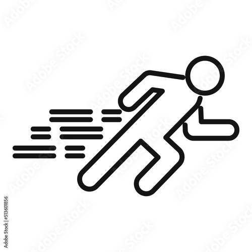 Running man icon outline vector. Loss health