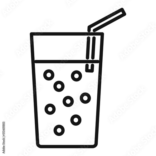 Juice glass icon outline vector. Diet food