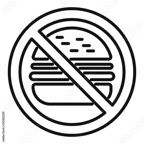 No fast food icon outline vector. Slim diet
