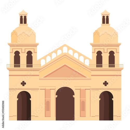 Catholic church icon cartoon vector. Argentina travel. National map