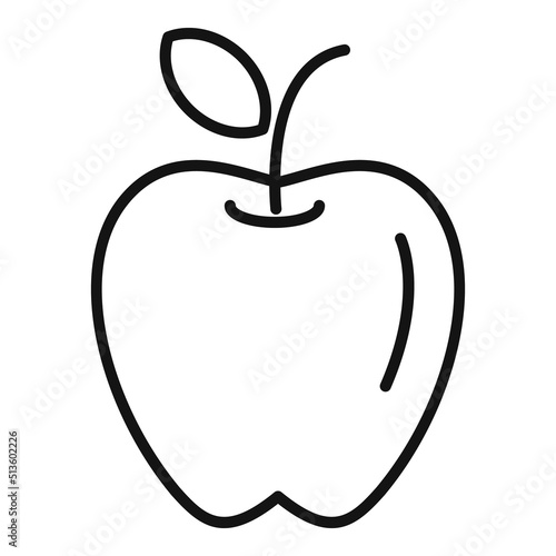 Apple food icon outline vector. Diet food
