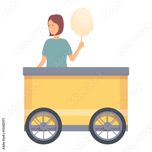 Street food cart icon cartoon vector. Store cream. Sweet machine