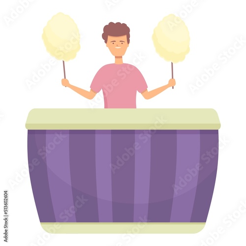 Store cotton icon cartoon vector. Food cart. Shop seller