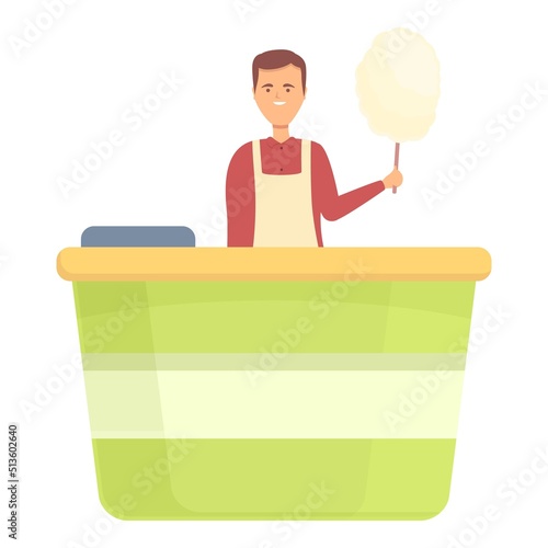 Sweet stand icon cartoon vector. Store food. Cart food