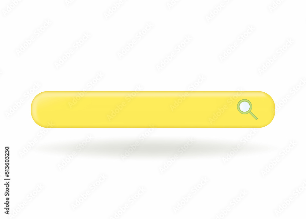 yellow minimal design search bar with magnifier on white isolated background. internet search engine concept with 3d rendering. yellow minimal design search bar with magnifier on white isolated background. internet search engine concept with 3d rendering.