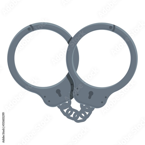 Cuff handcuff icon cartoon vector. Police jail. Crime arrest