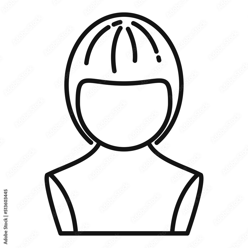 Wig icon outline vector. Hair style Wig icon outline vector. Hair style