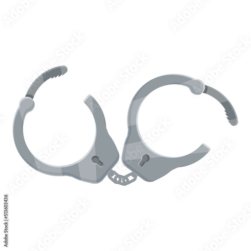 Handcuff punishment icon cartoon vector. Criminal arrest. Crime jail