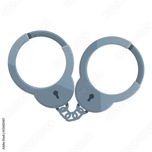 Slavery handcuff icon cartoon vector. Jail arrest. Prison lock