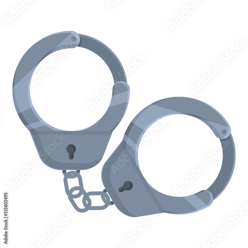 Hand handcuff icon cartoon vector. Police arrest. Jail crime