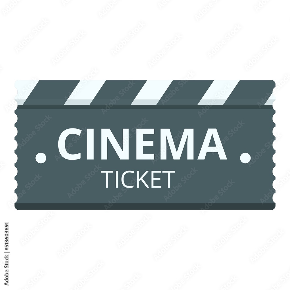 Cinema ticket concert icon cartoon vector. Movie template. Festival seat