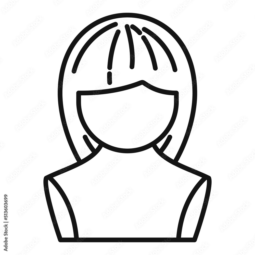 Beauty wig icon outline vector. Head style Beauty wig icon outline vector. Head style