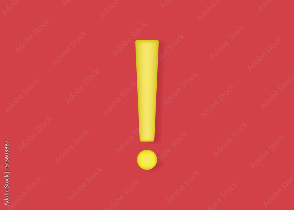 yellow warning caution sign on red background copy space for attention exclamation mark road sign using 3d rendering illustration. yellow warning caution sign on red background copy space for attention exclamation mark road sign using 3d rendering illustration.