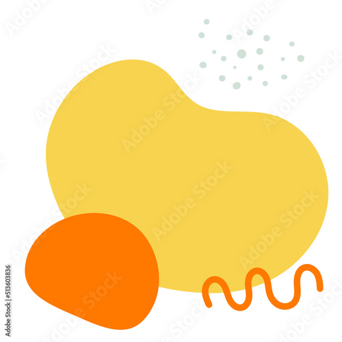 Blob abstract organic shapes banner design element. Modern liquid splashes of geometric shapes in trendy Memphis style. Vector Illustration 