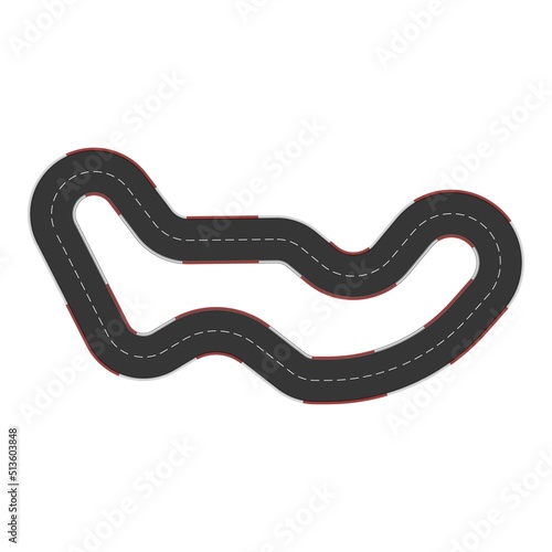 Speed racetrack icon cartoon vector. Car race. Road track