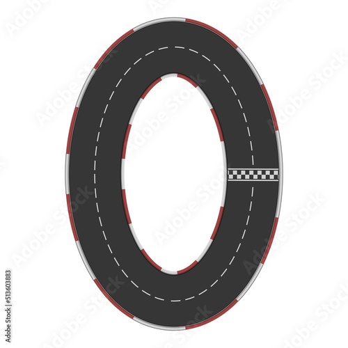 Auto racetrack icon cartoon vector. Car circuit. Race track