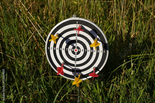 trying to hit the dartboard	
