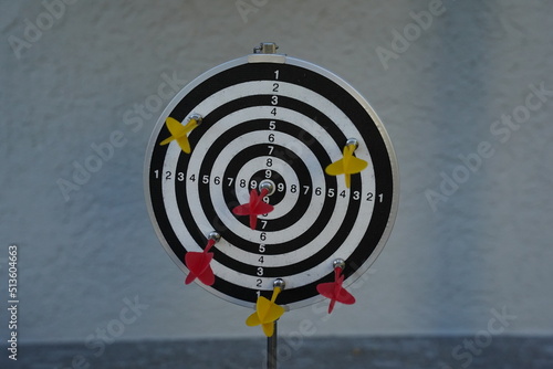 	
trying to hit the dartboard	
