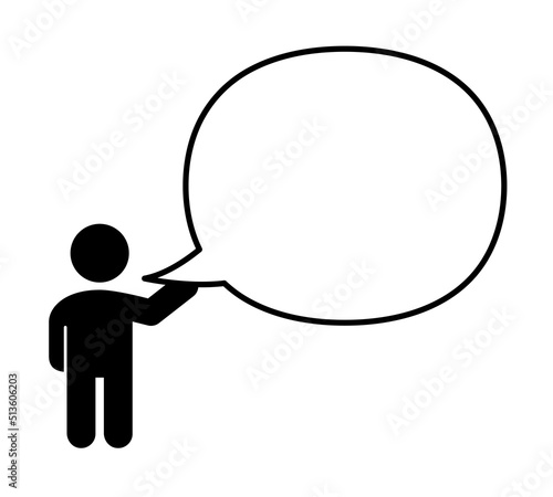 話す人と吹き出し
