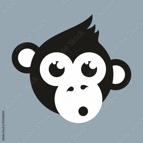 monkey muzzle cartoon black and white