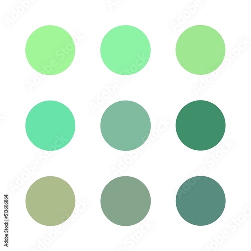 Grün - verschiedene Grüntöne - Pastell / Matt Farben -  Nuancen - Farbauswahl - Button