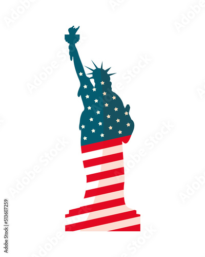 liberty statue USA flag