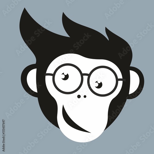 monkey muzzle cartoon black and white