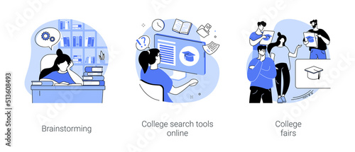 College search isolated cartoon vector illustrations se