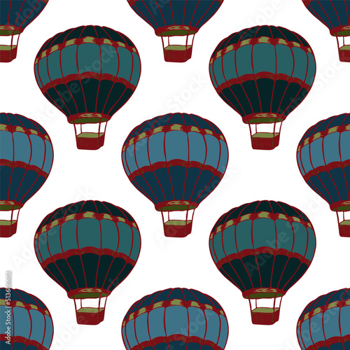 Cartoon hot air balloons  illustration vector seamless patter.
