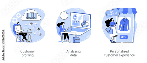 AI in marketing isolated cartoon vector illustrations se