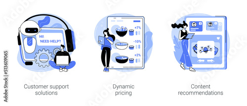 AI marketing solutions isolated cartoon vector illustrations se