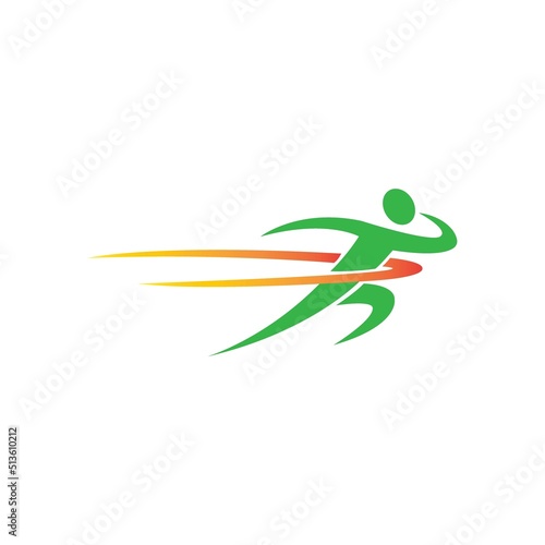 run icon logo vector design template