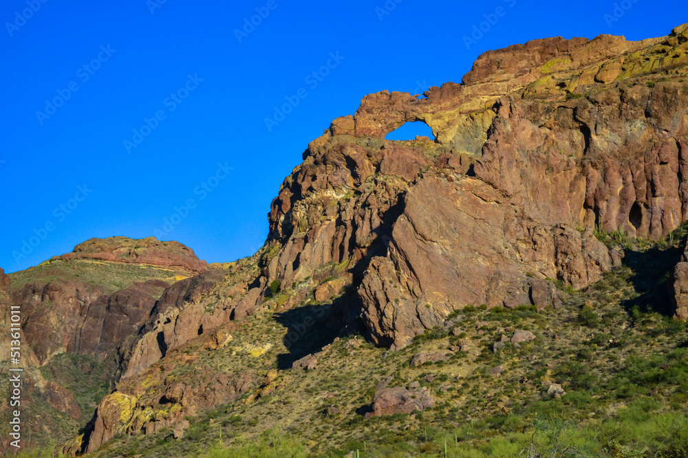 Arch in the Mountain at Organ Piper Cactus National Park in Arizona Arch in the Mountain at Organ Piper Cactus National Park in Arizona