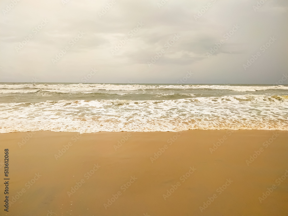 Wave on the sand beach background